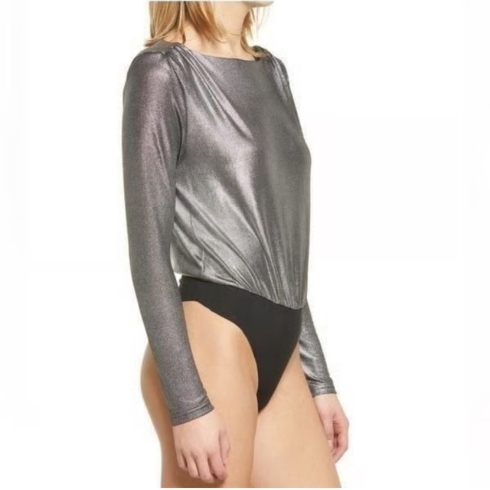 4TH & RECKLESS Shimmering Silver Bodysuit - Picture 2 of 14